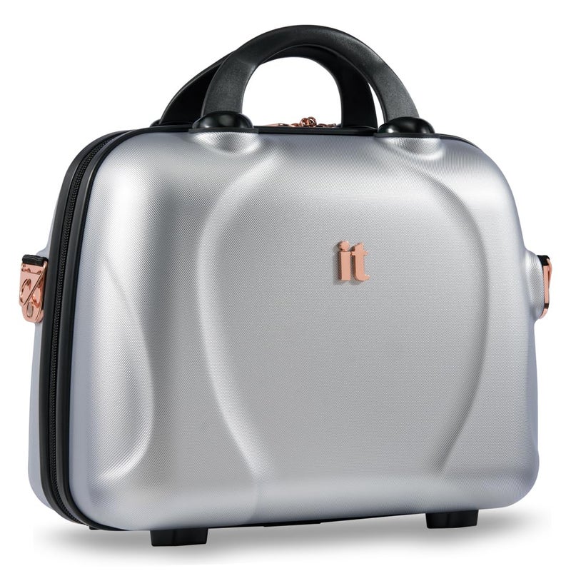 it luggage Vanity Case SparkleSilver138 Inches Handbag for Women Hardsided Cosmetic Box Polycarbonate Makeup Box 35 cm