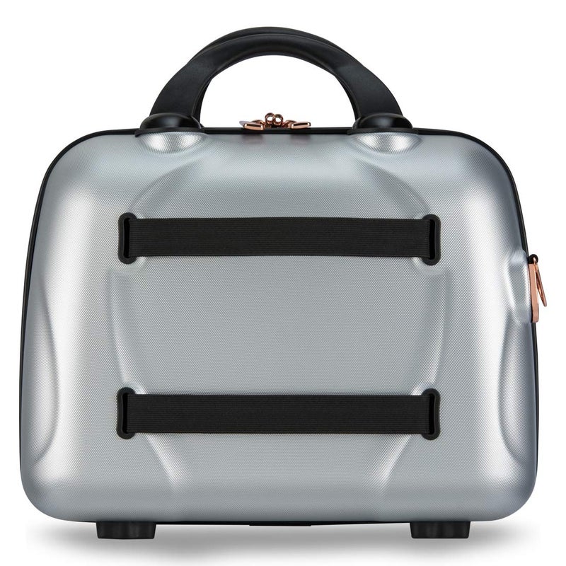it luggage Vanity Case SparkleSilver138 Inches Handbag for Women Hardsided Cosmetic Box Polycarbonate Makeup Box 35 cm