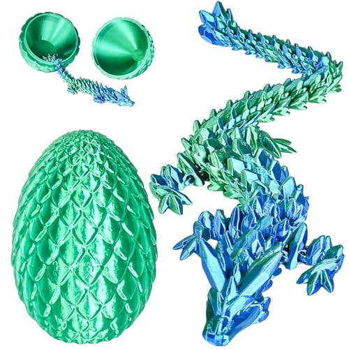 Olee Odee Dragon Eggs with Dragon Inside 3D Printed Surprise Funny Gifts for Kids Articulated Dragon Fidget Toys for Adults Executive Desk Toys Office Room Dcor Christmas Green MSize - Image 1
