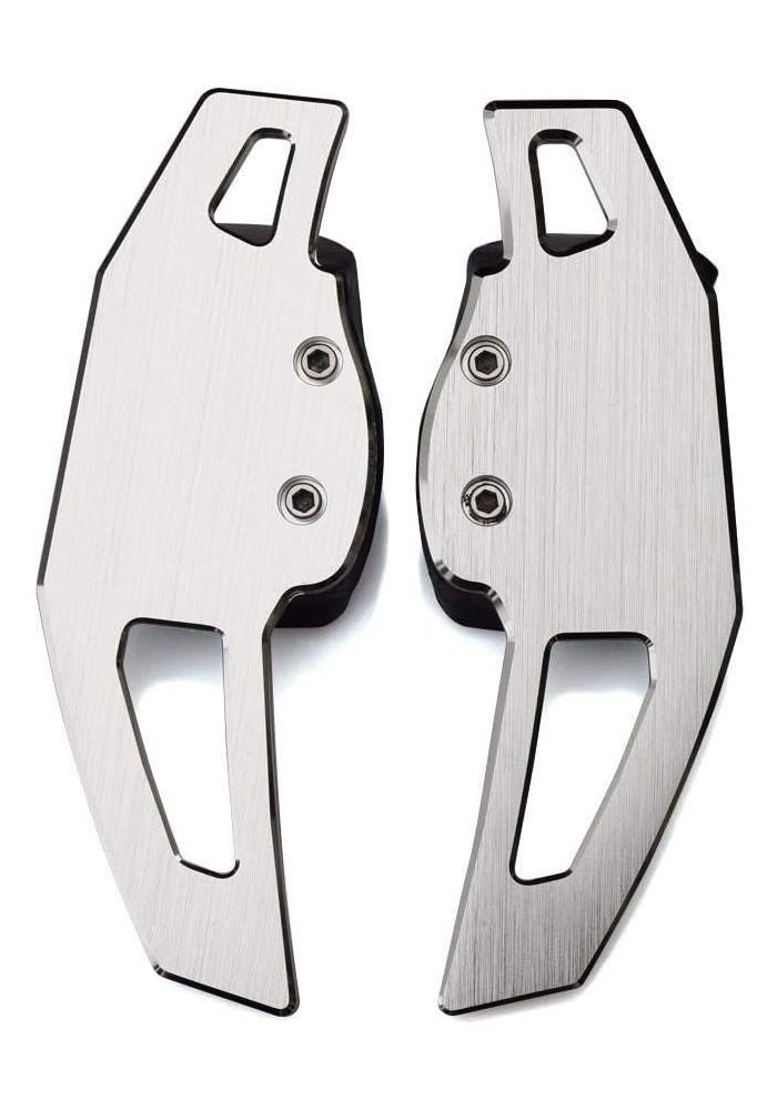 Xotic Tech Steering Wheel Shift Paddle Shifter Trim for MK5 MK6 GTI Jetta - Silver Aluminum - Image 3