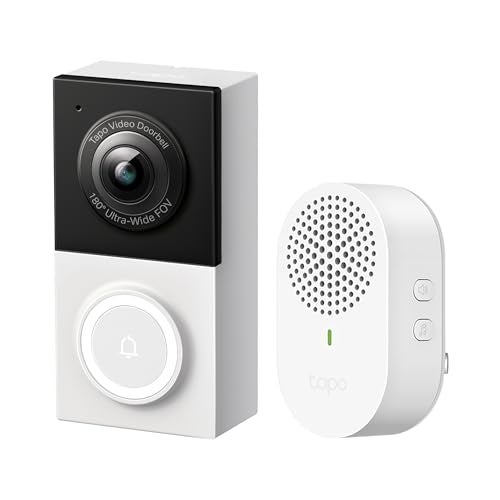 tapo كاميرا جرس الباب الذكي Tapo TP-Link سلكية، 2K 5MP، رؤية ليلية ملونة، زاوية رؤية عريضة 180°، صوت ثنائي الاتجاه، كشف ذكي مجاني، تخزين سحابي وبطاقة SD، تعمل مع أليكسا وجوجل هوم، D130 - Image 1