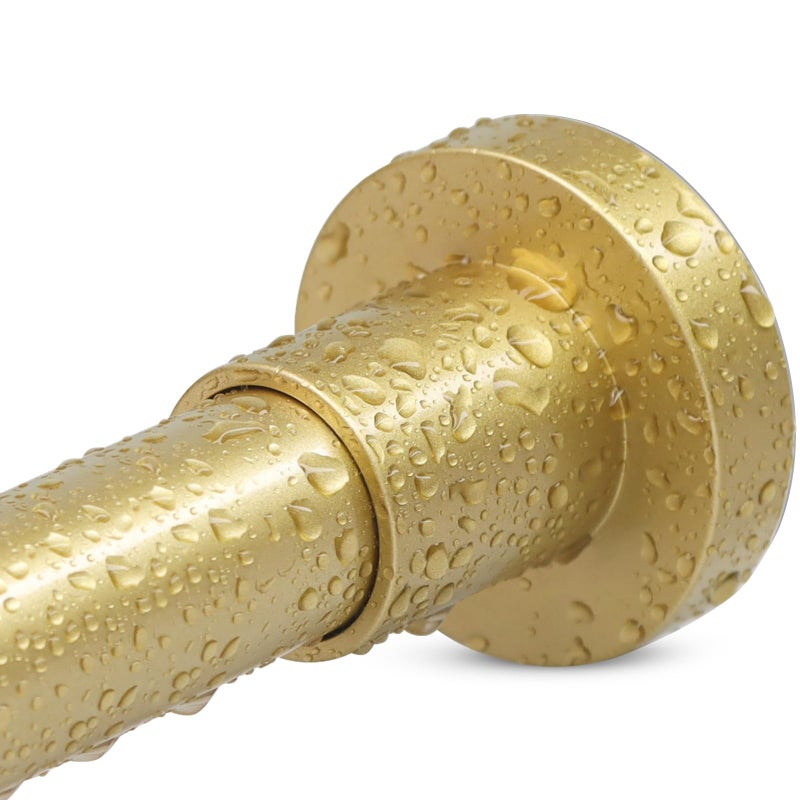 YNL Gold Shower Curtain Rod 32-80 Inch(2.7-6.6ft), Non Slip, Never Rust, No Drill Stainless Steel Spring Tension Shower Rod, Telescoping Curtain Rod for Bathroom Window Living Room - Image 1