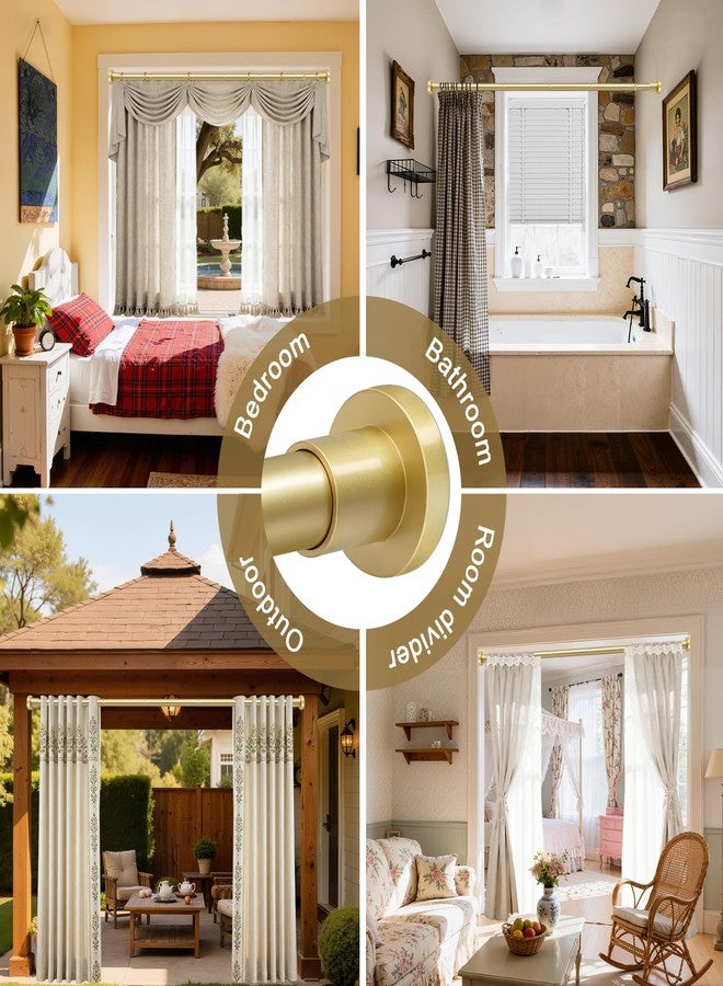 YNL Gold Shower Curtain Rod 32-80 Inch(2.7-6.6ft), Non Slip, Never Rust, No Drill Stainless Steel Spring Tension Shower Rod, Telescoping Curtain Rod for Bathroom Window Living Room - Image 5
