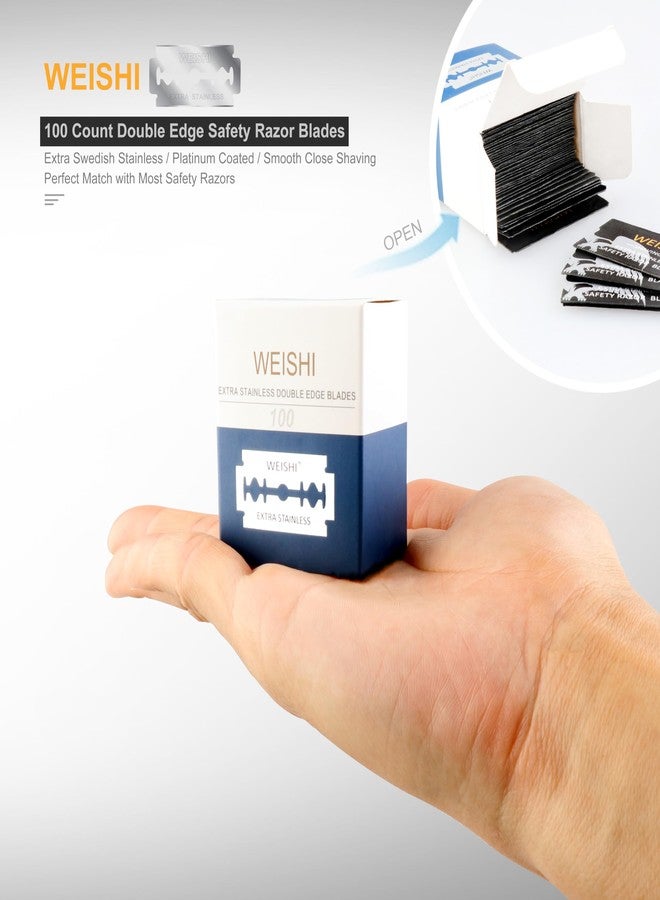WEISHI 100PCS Single Edge Razor Blades- Double Edge Safety Razor Extra Stainless Blades -Men's Safety for Shaving - Image 4