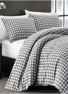 Eddie Bauer Eddie Bauer - Twin Duvet Cover Set, Reversible Flannel Bedding with Matching Sham, Home Decor for Colder Months (Preston Grey, Twin)  - Image 3