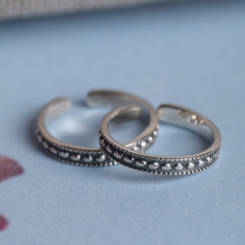 CLARA 925 Sterling Silver Hugo Toe Rings Pair | Size Adjustable | Gift for Women and Girls - Image 2