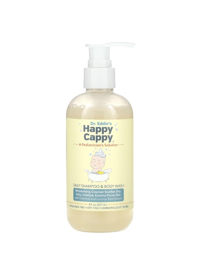 Happy Cappy شامبو وغسول الجسم هابي كابي اليومي، خالي من العطور، 8 أونصة سائلة (237 مل) - Image 1