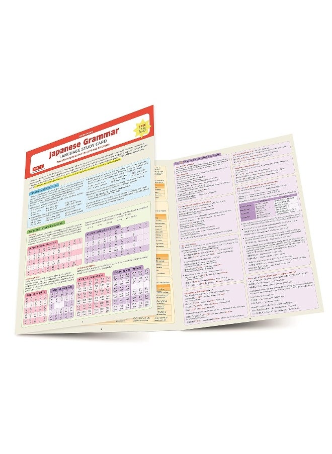 Japanese Grammar Language Study Card: Essential Grammar for the JLPT and AP Exams (Inclu