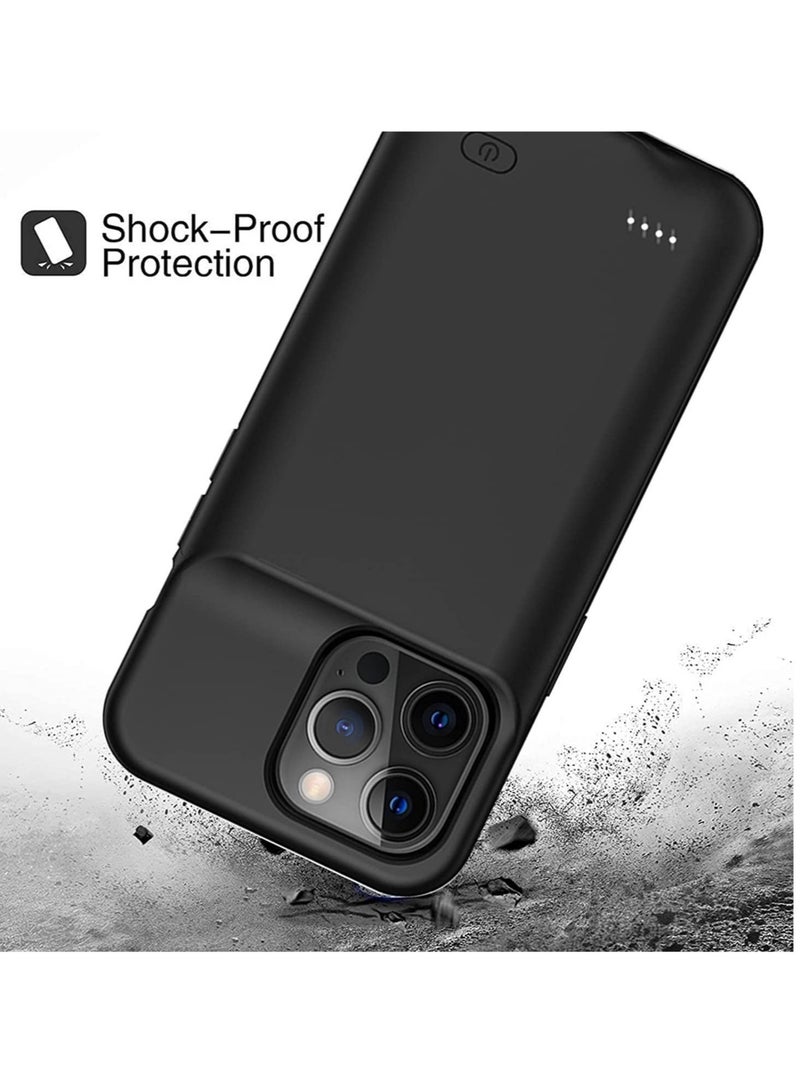 ELTRAZONE حافظة بطارية لجهاز آيفون 13 برو ماكس، حزمة بطارية محمولة، حافظة شاحن ذكي قابلة لإعادة الشحن، حافظة شحن بطارية خارجية، متوافقة مع (آيفون 13 برو ماكس، 4500 مللي أمبير). - Image 2