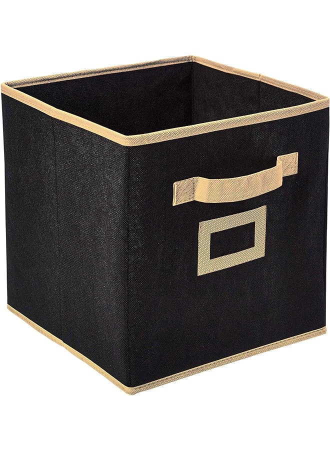 Kuber Industries Home Non Woven Large Foldable Storage Organiser Cubes/Boxes (Black) - Cthh16930