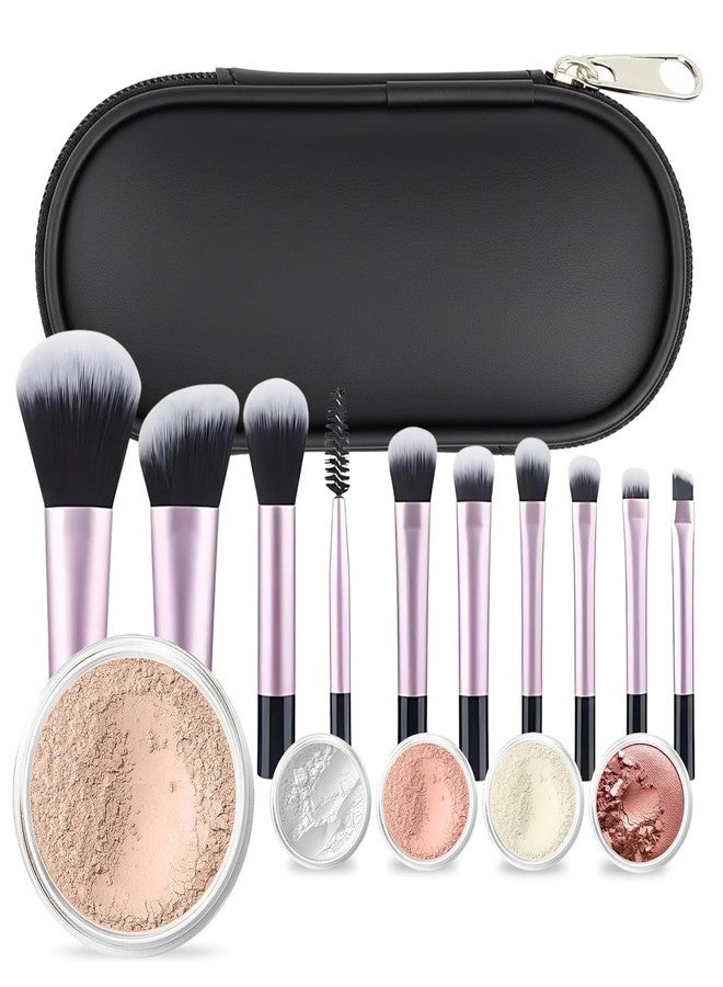 Sweet Face Minerals 16pc Beginner Mineral Makeup STARTER KIT with 10 BRUSH SET (5gm) Sample Size Foundation, Primer, Blush, Bronzer, Setting Powder for Learning, Occasional Use,First Time Users, Travel Size Kit (Light) - Image 5