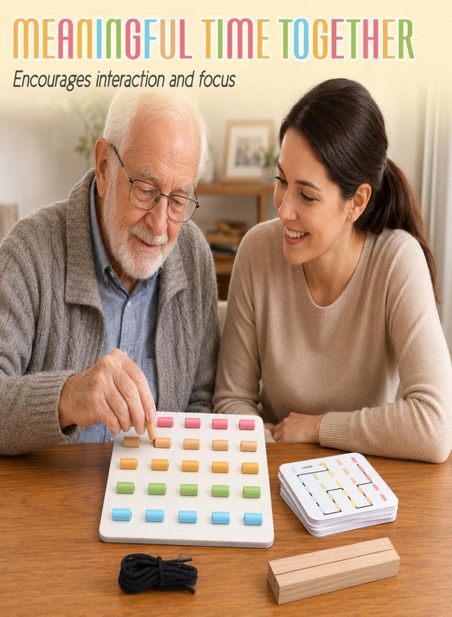 Soulchen Memory Games for Seniors Threading Game for Seniors for Elderly Brain Games for Elderly, Adults, Tubes Threading Puzzle Board Gadgets Gifts - Image 3