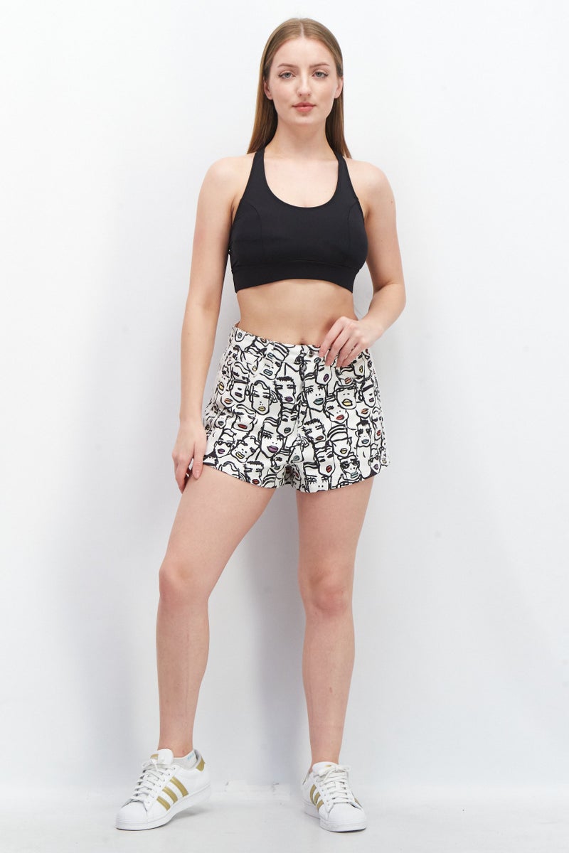 adidas Originals Women Regular Fit Graphic Printed Outdoor Shorts, White - Image 3