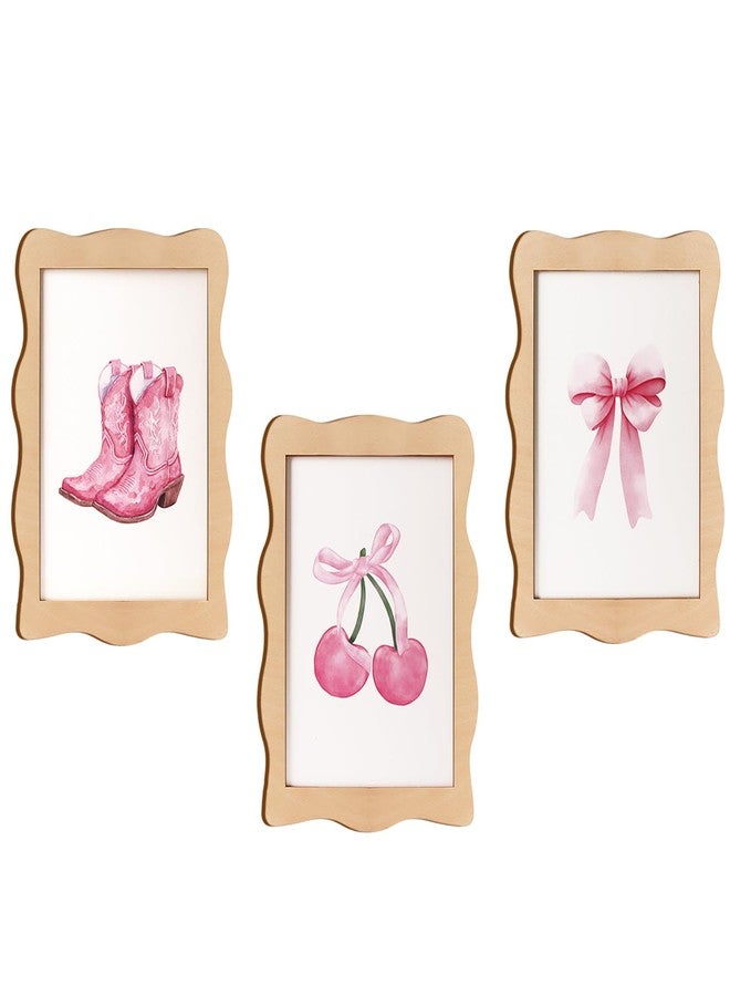Longan Craft 3 PCS Framed Wooden Preppy Room Decor, Vintage Wood Pink Wall Decor Cute Girly Bow Print Aesthetic Funny Decorations for Girls Dorm Bedroom Apartment Living Room - Image 1
