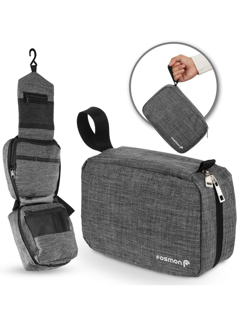 Fosmon Fosmon Hanging Travel Toiletry Bag, Compact Toiletries Organizer, Cosmetic Makeup Portable Bag, Shower Bathroom Shaving kit, Hygiene Water-Resistant Carrying Travel Accessories for Men and Women 