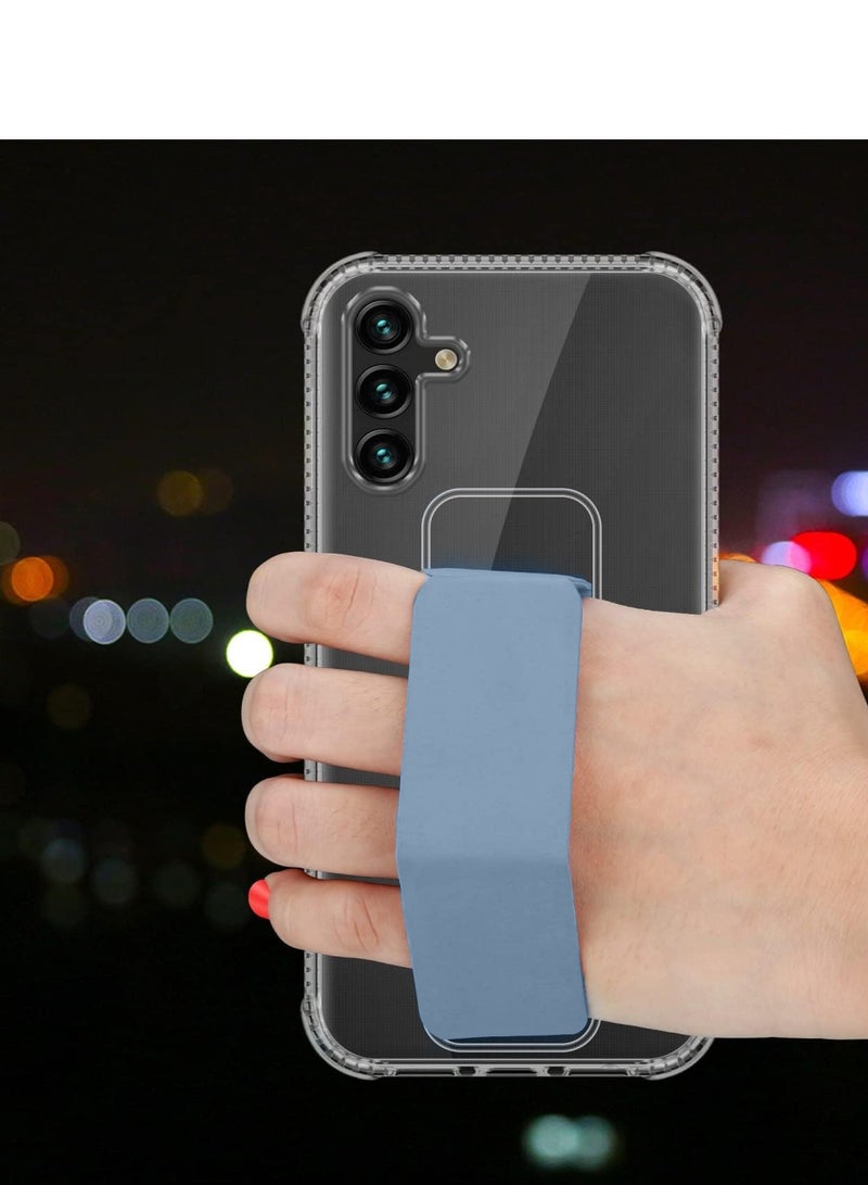 دبليو تيك غطاء وسادة هوائية بمقبض يد من مادة TPU لهاتف سامسونج جالاكسي S24 Plus / S24+ 5G 2024 شفاف/أزرق سماوي - Image 5