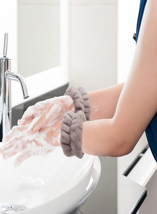 VALUEVIBES SOFT SPA Headband & Wrist Wash Bands Set - Cute Elastic Skincare Headbands & Absorbent Wristbands for Washing Face, Makeup, and Skincare (LIGHT BROWN, M) - Image 5