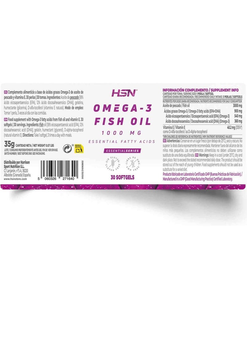 HSN OMEGA-3 FISH OIL 1000mg - 30 softgels - Image 2