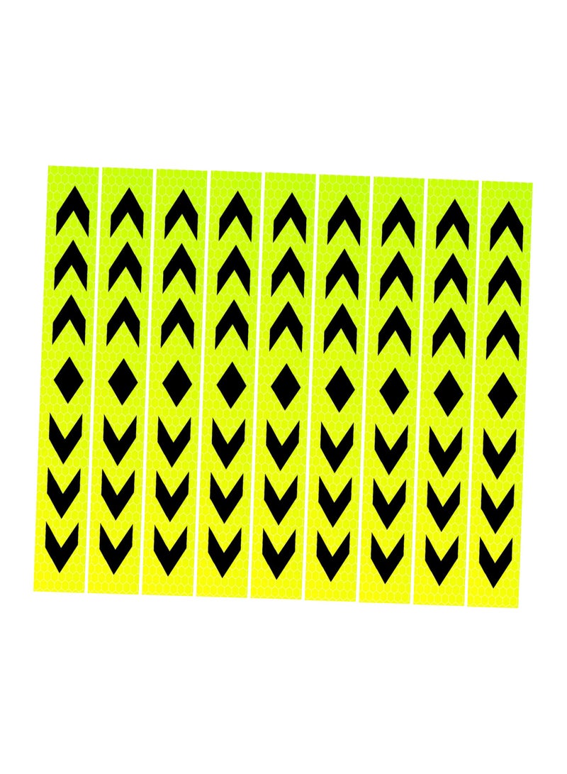 Duravel Duravel High Visibility Reflective Safety Arrow Strip, Fluorescent Yellow Black, Honeycomb Pattern (10 Sticker) - Image 1