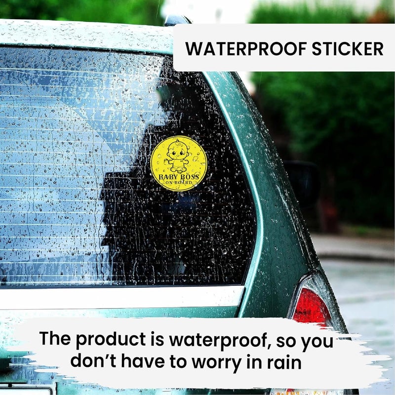 Stickloop Bump On Board and Baby On Board Car Sticker | Pregnant Women and Kids Safety Sign Window Sticker for Vehicle Glass (Pregnant & Boss Baby On Board) - Image 5