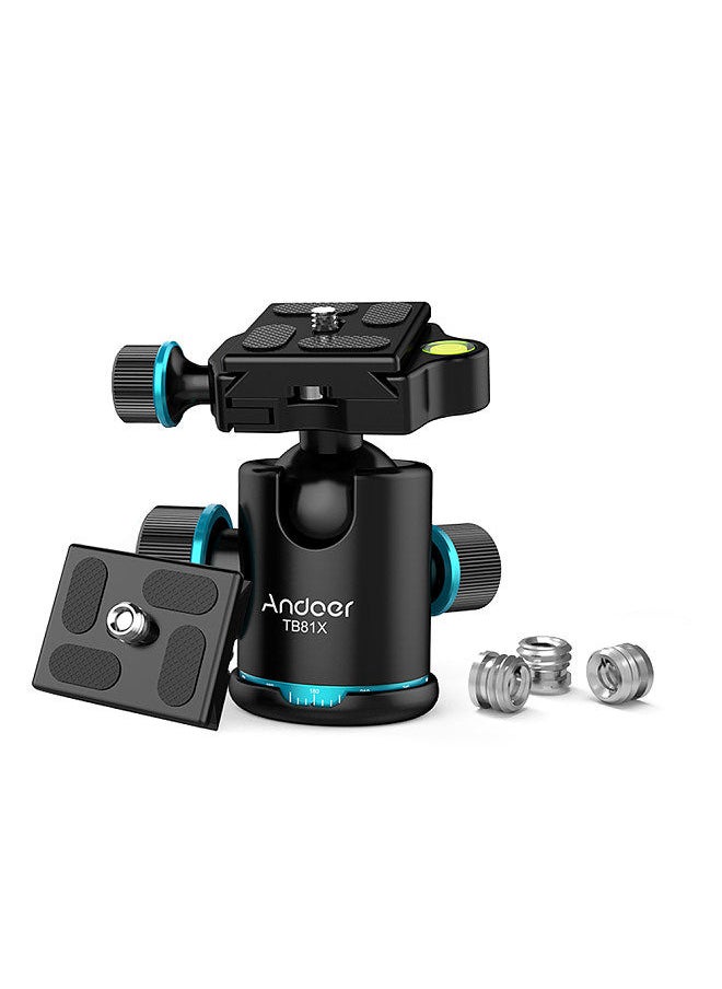 Andoer TB81X Tripod Ball Head 360 Degree Rotating Panoramic Ballhead  for Tripod Monopod Slider DSLR Camera with 3Pcs 1/4