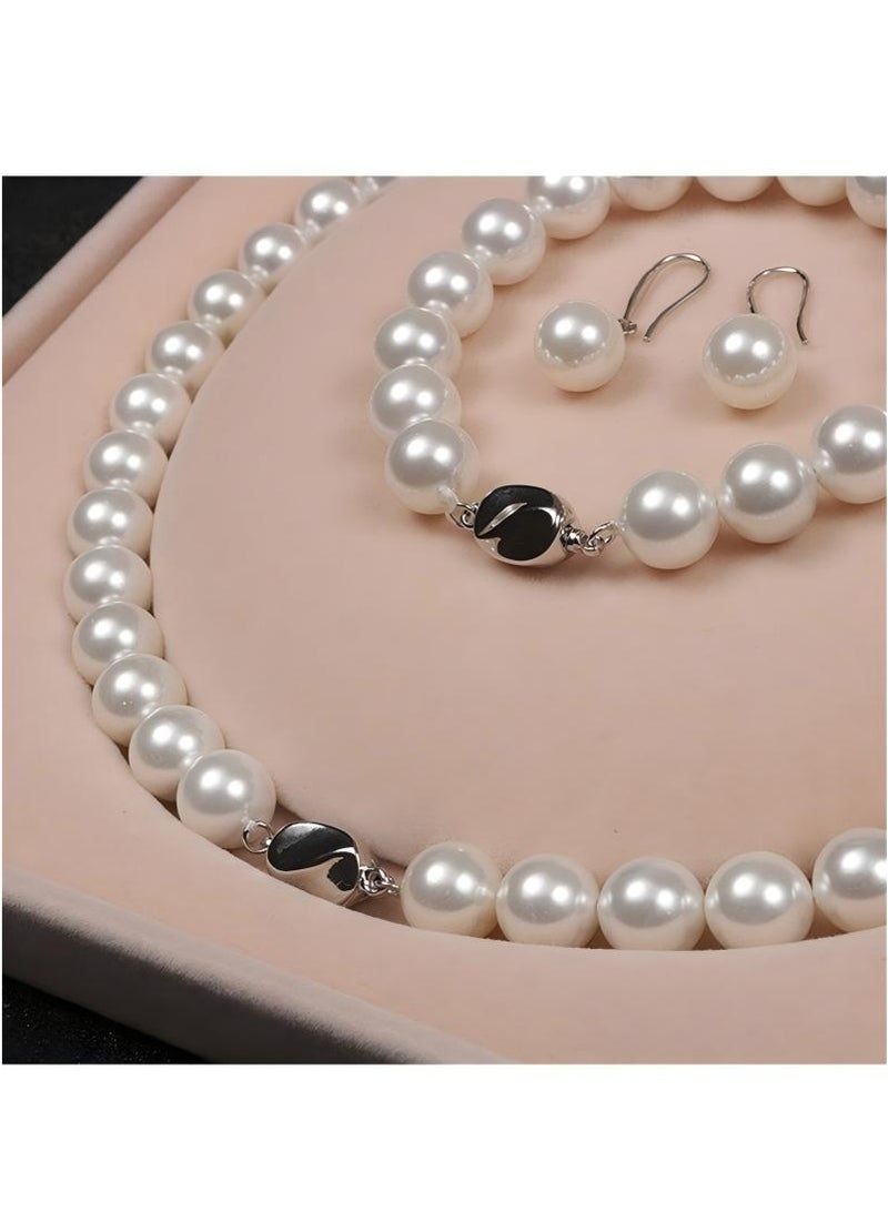 Freshwater Cultured Pearl Necklace Set Includes Stunning Bracelet and Stud Earrings Jewelry for Women Gift for Mother's Day, Anniversary, Birthday, Wedding - Image 5