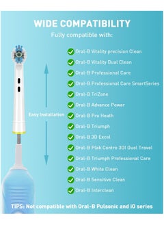ATRJSZ 12 Pcs Electric Toothbrush Replacement Head, Compatible with Oral B Braun - 4 x Precision Clean, 4 x 3D White Clean, 4 x CrossAction Toothbrush Head, with 4 Pcs Toothbrush Covers Caps  - Image 2
