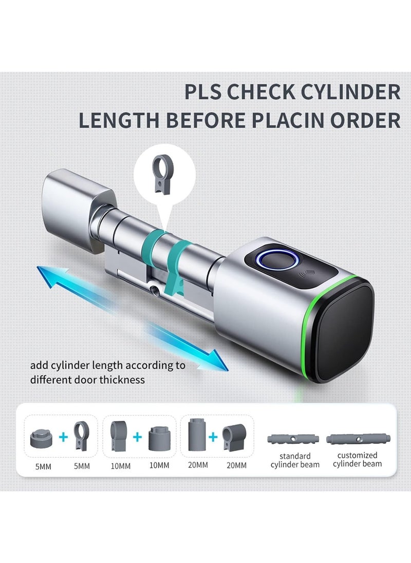 AROAQ TUYA High Convenience Smart Home Security Door Lock, DIY, Cylinder Core Electronic Housekeeper App Keeper, IC Card Fingerprint Lock Unlock, Auto Lock Function, Energy Saving, Prevent Tampering  - Image 3