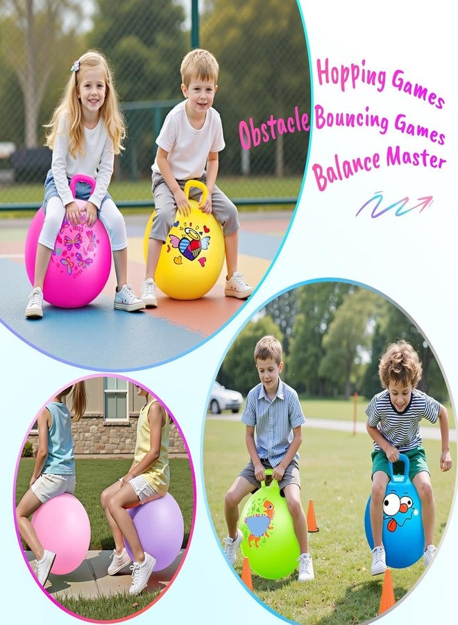 HOMAVA Hippity Hoppity Hop Ball, Sit-on Bouncy Ball with Handle, Diameter for Children Age 4-10, Space Hopper Hopball for Kids,Boys,Girls,Adults (Size 45Cm/18Inch,Multicolour) - Image 4