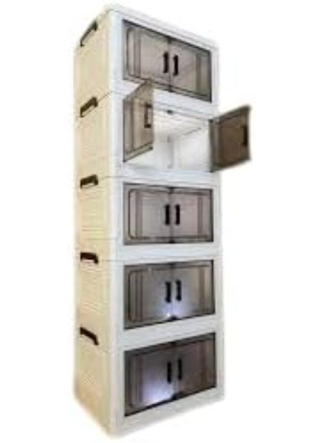 دولاب تخزين متعدد الأرفف – متوفر بثلاثة، أربعة، وخمسة أدراج – تصميم عصري أنيق لتنظيم الملابس والأدوات المنزلية بسهولة (5 دور) - Image 3