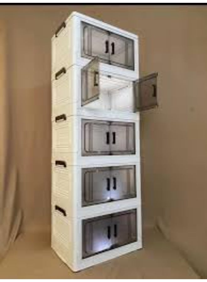 دولاب تخزين متعدد الأرفف – متوفر بثلاثة، أربعة، وخمسة أدراج – تصميم عصري أنيق لتنظيم الملابس والأدوات المنزلية بسهولة (5 دور) - Image 1