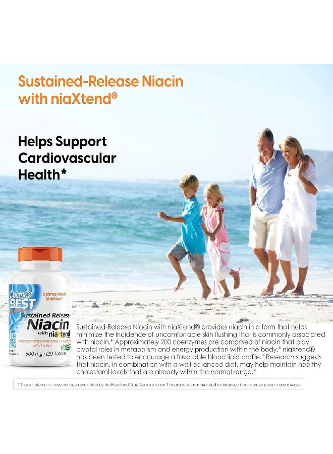 Doctor's Best Time-Release Niacin with niaxtend, Non-GMO, Vegan, Gluten Free, 500 mg, 120 Tablets - Image 5