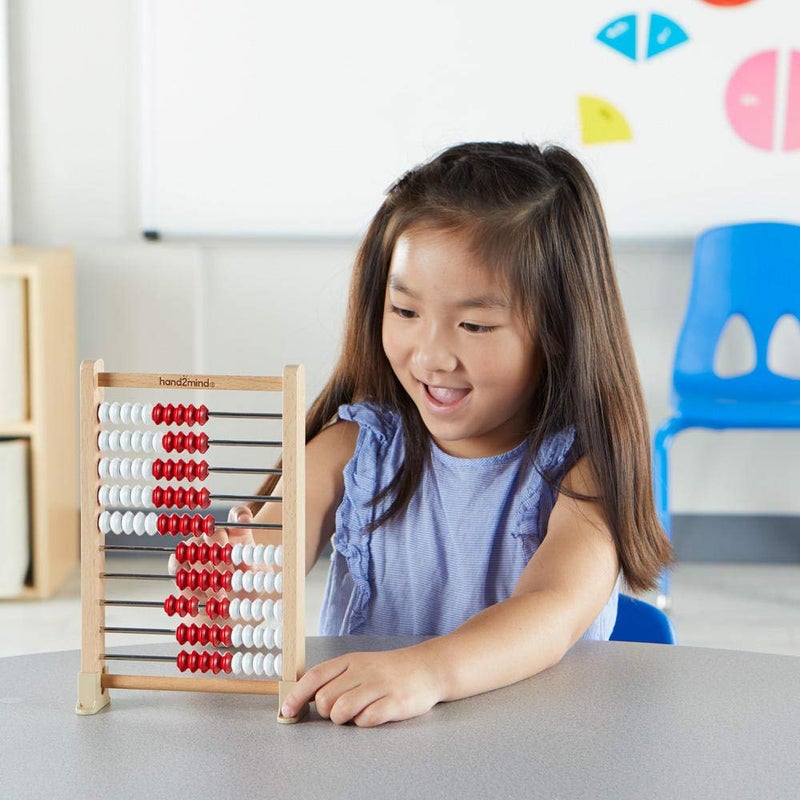 hand2mind hand2mind Mini 100Bead Wooden Rekenrek Abacus Abacus for Kids Math Wooden Counting Math Manipulatives Bead Counters for Kids Math Learn Counting and Numbers Homeschool Supplies Set of 1 - Image 4