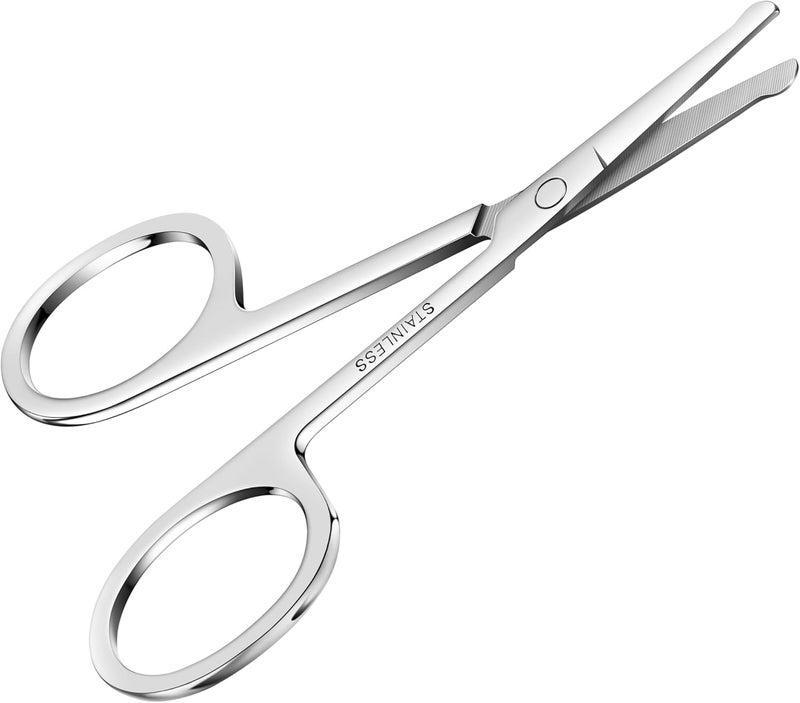 Natzerat 24-Pack Nose Hair Grooming Scissors, Sharp Stainless Steel Manicure Cuticle Scissors with Round tip,Small Scissors Beauty for Men Women Eyebrow,Mustache,Beard Ear Trimming Kit - Image 2
