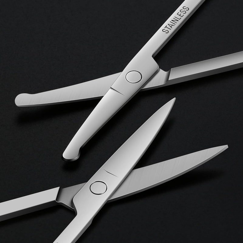 Natzerat 24-Pack Nose Hair Grooming Scissors, Sharp Stainless Steel Manicure Cuticle Scissors with Round tip,Small Scissors Beauty for Men Women Eyebrow,Mustache,Beard Ear Trimming Kit - Image 4