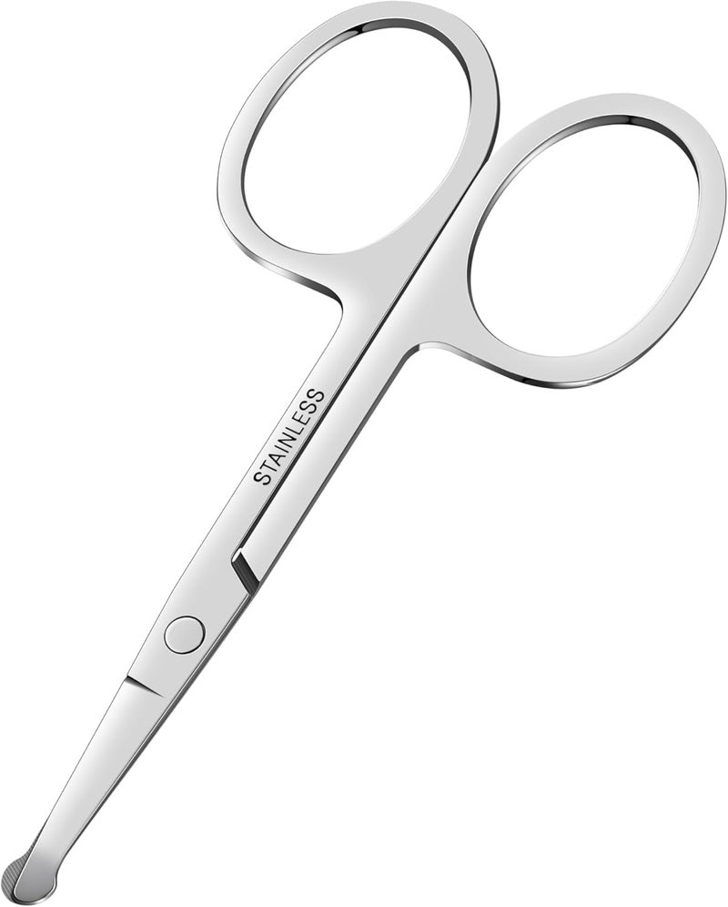 Natzerat 24-Pack Nose Hair Grooming Scissors, Sharp Stainless Steel Manicure Cuticle Scissors with Round tip,Small Scissors Beauty for Men Women Eyebrow,Mustache,Beard Ear Trimming Kit - Image 1