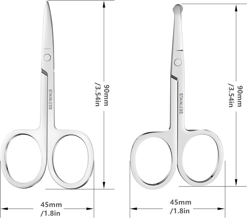 Natzerat 24-Pack Nose Hair Grooming Scissors, Sharp Stainless Steel Manicure Cuticle Scissors with Round tip,Small Scissors Beauty for Men Women Eyebrow,Mustache,Beard Ear Trimming Kit - Image 3