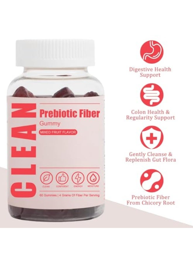 Clean Prebiotic Fiber Gummy, Clean Fiber Gummies for Men, Clean Prebiotic Fiber Gummy Supplement, Digestive Gut Health 60 Gummies - Image 3