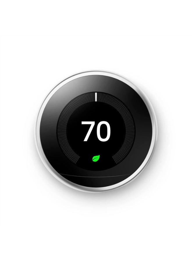 Nest 3rd Generation learning programmable Thermostat Polished Steel -T3019US - Image 1