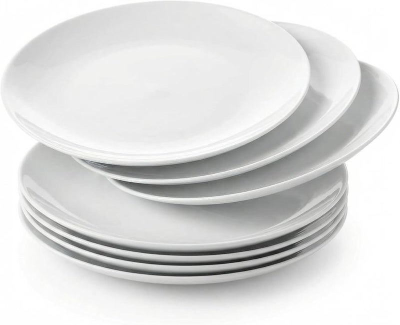 Corelle Vitrelle 6-Piece Salad Plates Set, Triple Layer Glass and Chip Resistant, 8-1/2-Inch Lightweight Round Plates, Winter Frost White - Image 1