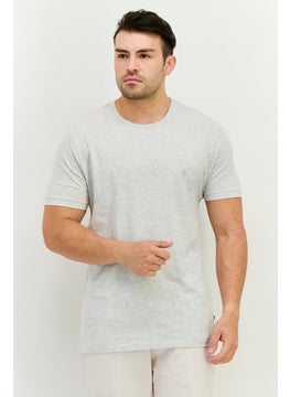 French Connection Men Crew Neck Short Sleeve Brand Logo T Shirt, Heather Grey  - Image 1