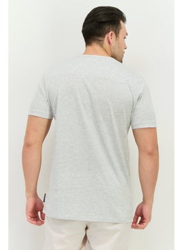 French Connection Men Crew Neck Short Sleeve Brand Logo T Shirt, Heather Grey  - Image 3
