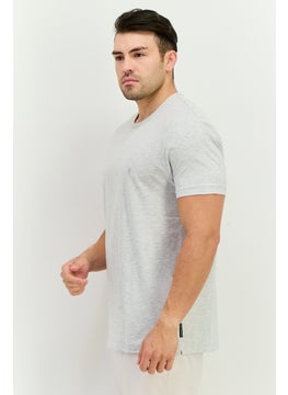 French Connection Men Crew Neck Short Sleeve Brand Logo T Shirt, Heather Grey  - Image 2