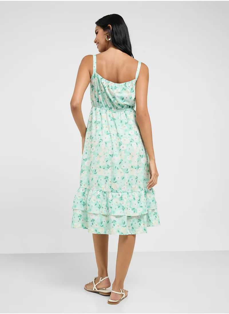 Ginger Square Neck Floral Sun Dress
