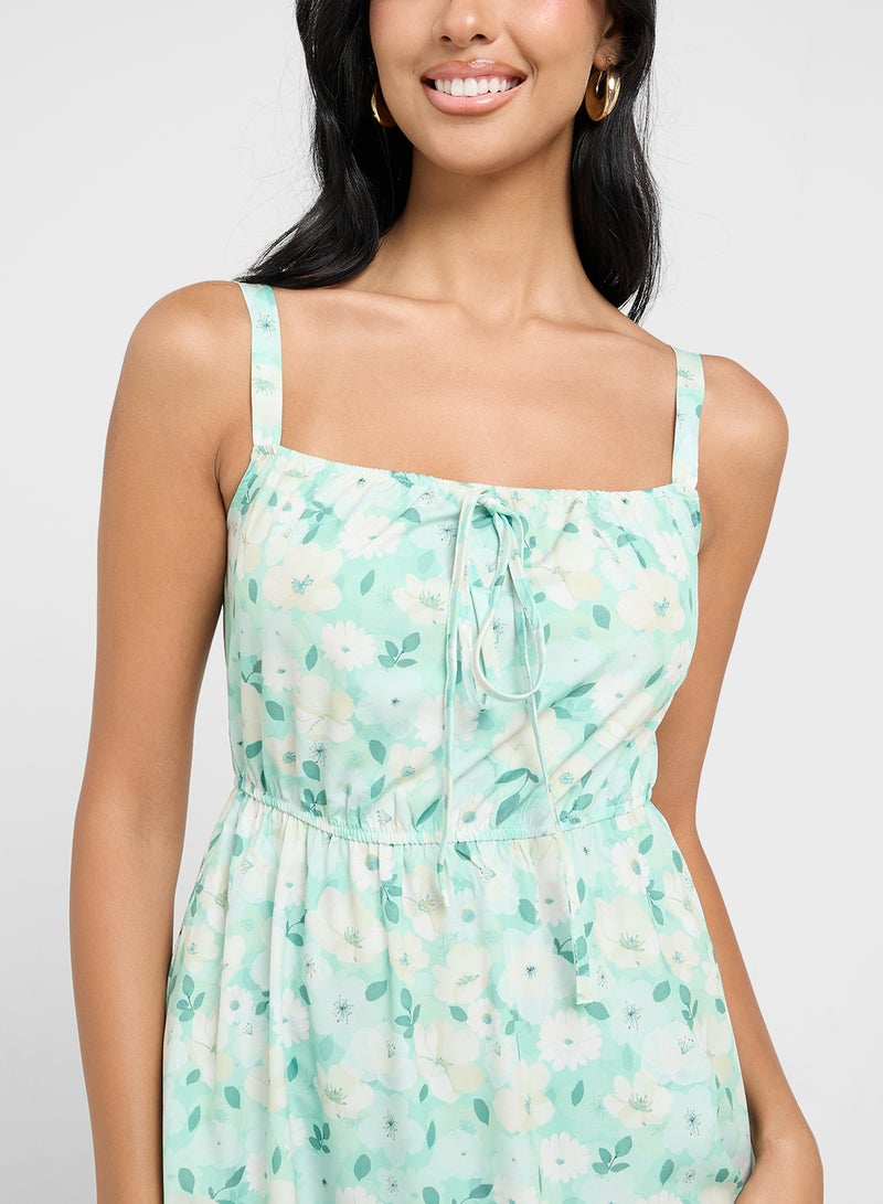 جينجر فستان ميدي بطبقات بنقشة الزهور - Image 3