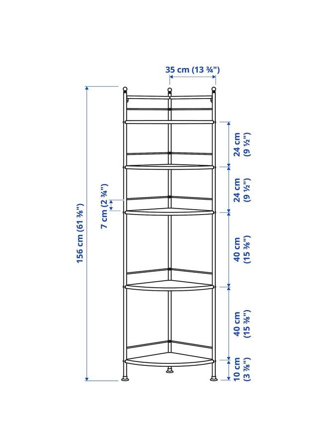 Zaboon Corner Shelf Unit, White, 35X156 Cm - Image 4