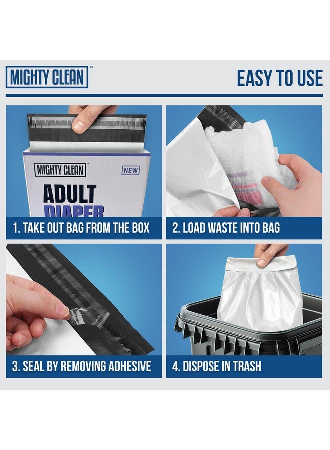 Mighty Clean Extra Large Adult Diaper Disposable Bags - 30 Bags | Leak-Proof, Odor Sealing, Tear Resistant | Discreet for Diapers, Incontinence Pads, Sanitary Product Disposal | Durable and Unscented - Image 4