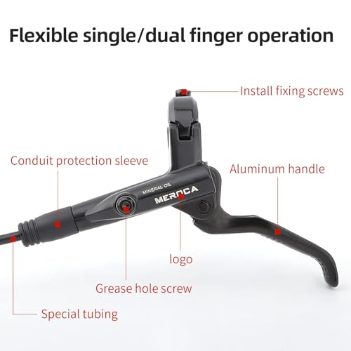 MEROCA M4 4-Piston Mountain Bike Hydraulic Disc Brakes Left Front 800mm Right Rear 1400mm Hydraulic Brake Ebike Hydraulic Brakes Bike Disc Brake - Image 5