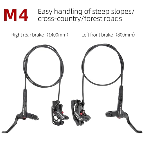 MEROCA M4 4-Piston Mountain Bike Hydraulic Disc Brakes Left Front 800mm Right Rear 1400mm Hydraulic Brake Ebike Hydraulic Brakes Bike Disc Brake - Image 2