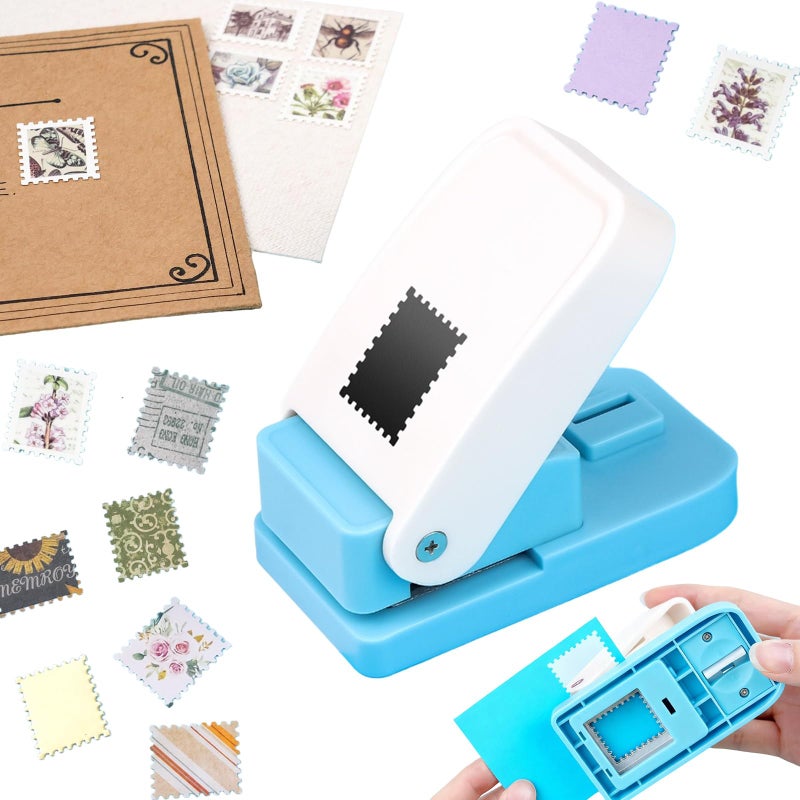 CYFUN DESIGN Stamp Punch Stamp Puncher 1X08inch Rectangular Postage Stamps Punches Stamps Shaped Paper Punch Lever Paper Punches for CraftingCraft Cutter Hole Puncher for Scrapbooking Journaling Card Making - Image 3